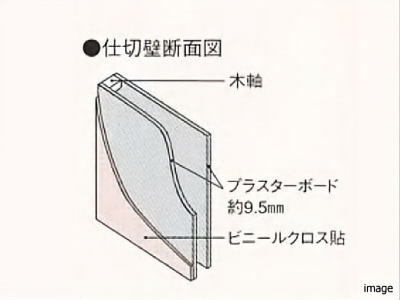 仕切壁断面図｜高井戸パークハウス